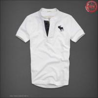 heren abercrombie and fitch henley tee korte t-shirt wit moose logo Originele Prijs d8zz2993